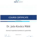 Dr. Joós-Kovács Máté - oklevél