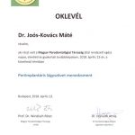 Dr. Joós-Kovács Máté - oklevél